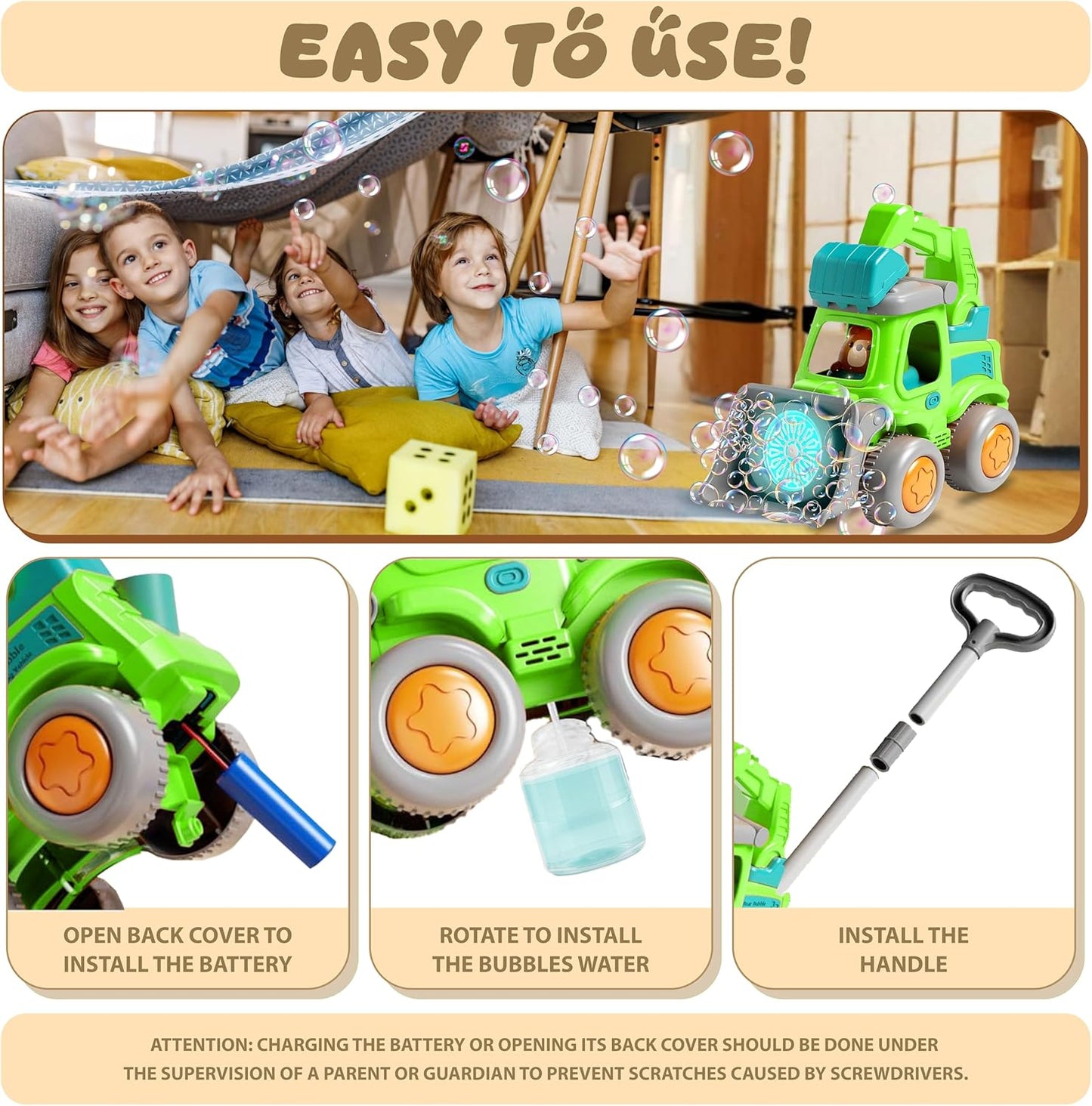 Bubble Lawn Mower for Toddlers